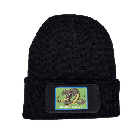 Cuffed Beanie - Black Mamba Patch - Black