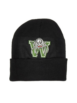 White Widow Embroidery Patch Beanie - Black