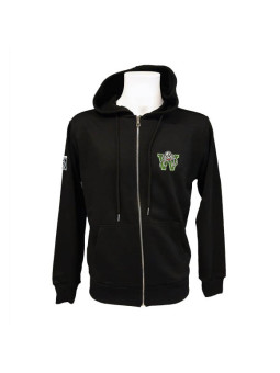 White Widow 420 Embroidery Patch Full Zip Hoodie - Black