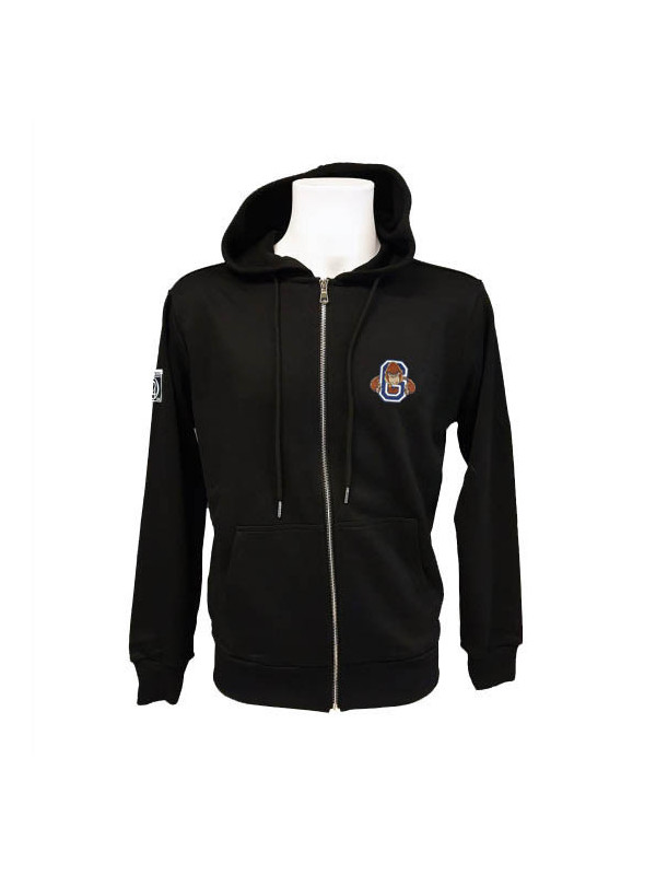 Gorilla Haze 420 Embroidery Patch Full-Zip Hoodie - Black